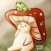 a_frog_on_a_mushroom