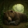 Oso gamer hibernando