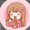 Fluffy eats