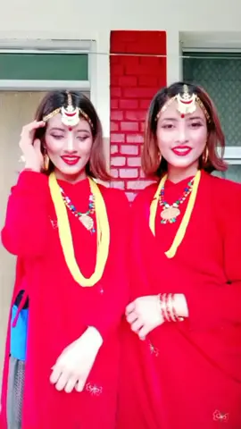 Cultural dress💓 #twins #nepalitwins #gurungdress #nepalitiktok #nepalitiktokpage