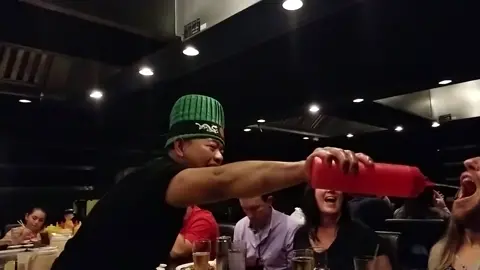impressing strangers at the hibachi