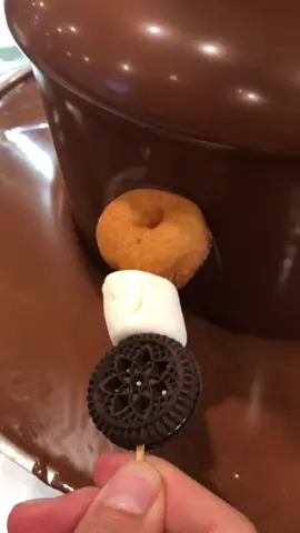Gotta love chocolate fountains #fyp #foryou #chocolate #donut