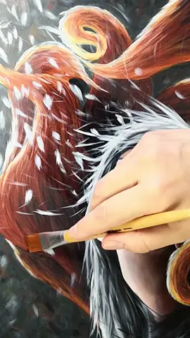 Varnishing time!!! #varnishing #oilpainting #kitsune #kitsuneart #varnish #varnishtime #painting #fantasyart #fantasypainting #art #semirealistic