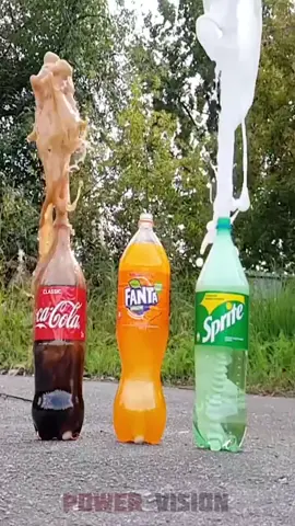 Coca-Cola + Sprite + Fanta and mentos. Do you know ? #cocacola #sprite #fanta #test #mentos #experiment #burst #amazing