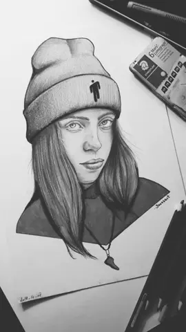 •BILLIE EILISH• #pen #draw #black #sketching #sketch #portrait #drawing #art #رسم #pencil #الفن #billieeillish