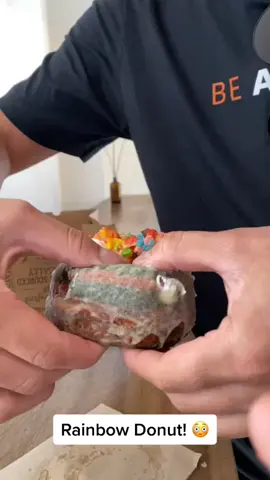 Rainbow donuts! So good! #fyp #fypage 😍😍🥰🥰🥰 #donut #coffee