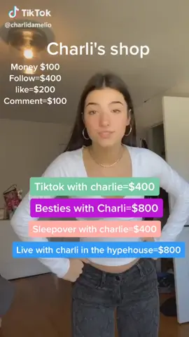 What should you buy in her charli's shop?#fyy #foryoupag #foryou go follow@officieel_megan1💖🥺🤪!#charlidamelio❤️
