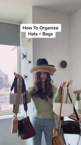 Easy way to organize bags + hats #organization #closetchallenge #roomorganization #bagchallenge #checkthisout #nycapartment