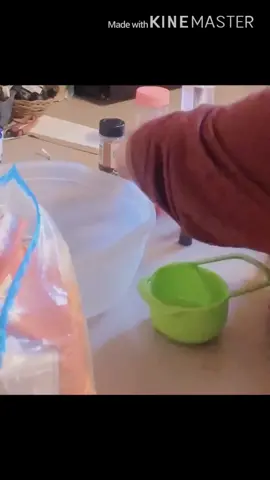 DIY moon sand! 4 cups of flour, 1 cup baby oil and sprinkles!