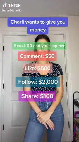 Charli wants to give you money? #fyp #foryou #foryoupage #30klikes #10kfollowers