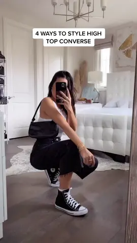 4 ways to style high top converse #TikTokFashion #converse #styletips #WerkItFromHome #whattowear #outfitideas #waystowear #fashiontips #sneakers