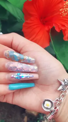 My nails 💙✨#nails #fyp #nailart
