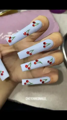 🍒💙 #nails #cherrynails #fyp #foryoupage #nailtech