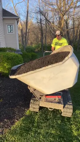Pivoting Bucket On Canycom Buggy Makes Quick Work Of Dumping Mulch! 💯😎🤙🏻 #mulch #landscaping #buggylyfe #lawncare #contractor #equipment #tools