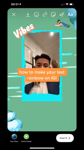 How to make yourcIG story text rainbow color! thought it’d be cool to share #foryoupage #foryou