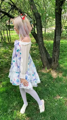 Do you like my new dress?🌸🌿#slowmo
