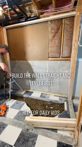 How to build a shower wall in the basement. #LearnOnTikTok #howto #DIY #tutorial #foryoupage #fyp #foryou