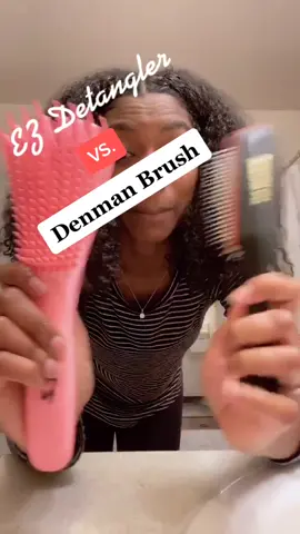Denman Brush VS EZ Detangler #fyp #curlyhair #naturalhair #denmanbrush #ezdetangler