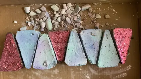 Gymchalk pie slices #asmr #satisfyingvideo #fyp #oddlysatisfying #gymchalkcrushing #DIY #asmrsounds #ArtSkills