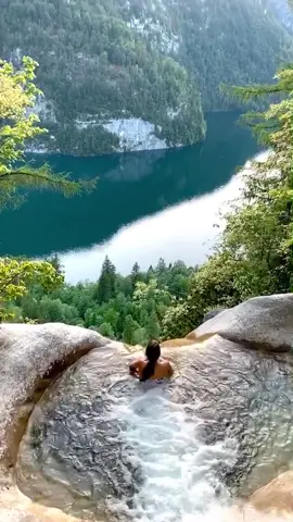 Would you chill in this natural infinity pool? 😍 Or are you afraid of heights? #germany #waterfall #travel #tiktoktravel #nature #deutschland #fyp