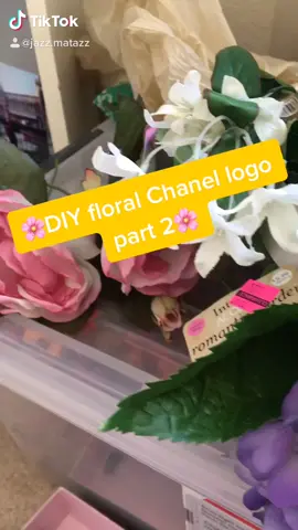 Part 2/2 of making my new wall decor! It turned out super cute😭🌸💕 #DIY #NotOneThing #floral #chanel #craft #fyp #roommakeover