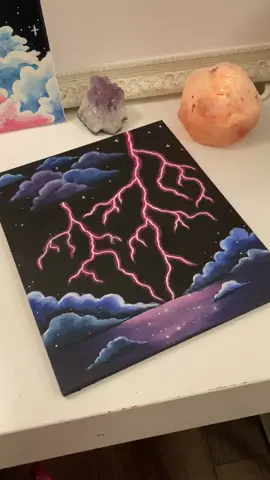 Had to try this lightning technique I saw on tiktok!! ⚡️💖 (ps this is on wood again 🤗)  ib:  @peachykayy #foryoupage #acrylicpaint #artistsoftiktok