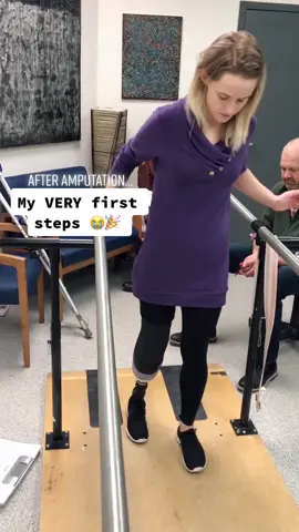 The first steps I took on my #prosthetic leg! 😭 12/2/2018...So much has happened since then, so many setbacks and SO much progress! Grateful. 💜