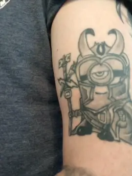 one of my favorite #tattoos is my #loki #minion What's yours? #dadsoftiktok