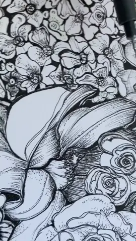 Details...🌺🌸  #botanicalart #fyp #foryoupage #artistsoftiktok #hiddentalents #art #draw #drawing #floral #4u