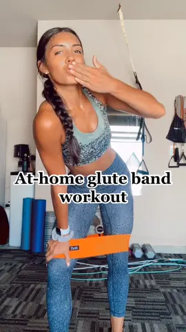 At-home glute band workout!! What other workout routines do y’all want to see?? 🧡 #fyp #TikTokTaughtMe #workout #gluteband #legday #athomeworkout