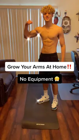 Grow Your Arms At Home, No Equipment Needed 💪 #teenfitness #adamzarovski