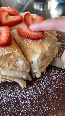 How to make a Crepe Cake #crepes #crepecake #breakfast #LearnOnTikTok #tiktokpartner #recipes