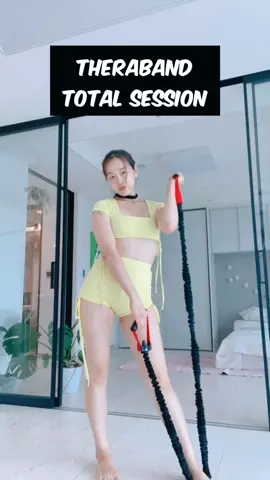 #TheraBand total session here! # gym #stretch #sangayonini 세라밴드 토탈세션 🖤 #상아요니니 #홈트 #스트레칭
