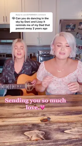 Reply to @user267649683 so sorry for your loss, hope this song can help the healing💗 #dancinginthesky #daniandlizzy #cover #acousticcovers #harmony