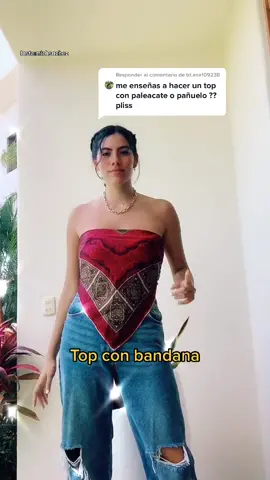 Responder a @tri.ana109238 TUTORIAL para hacer tu TOP de una BANDANA✨ insta:michsnchez #TikTokFashion #moda #tiktokespañol #outfitideas