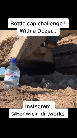 Bottle cap challenge ! With a Dozer... #fyp #foryoupage #earthmover #bottlecap #heavyequipment #dozer #skill #operator #earthmovingequipment #viral