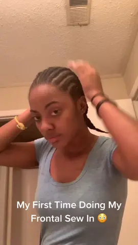 First Time Doing My Frontal Sew In ❤️ DONT BASH ME I ONLY DO MY CLOSURES This Was Hard 😂 #fyp