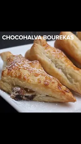 Chocohalva Bourekas. Halva love right here! #halva #israelifood #jewishfood  #dessert #dessertchallenge #easydessert #dessertrecipe #quickdessert
