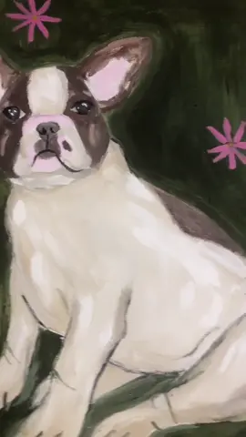 Painting this frenchie portrait for my best friend #frenchie #artontiktok #Teleport #SuperlativeSmiles