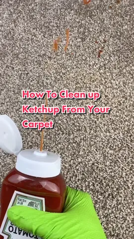 How to clean up ketchup from your carpet!  #cleaningtips #cleaninghacks #howto #LearnOnTikTok #ketchup #carpetcleaning #cleanthatup #fyp #foryou