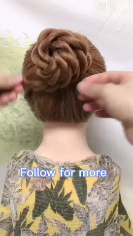 Beautiful rose bun🌹like it? Follow for more 😘#hair #hairstyles #hairlook #hairtutorials #foryoupage