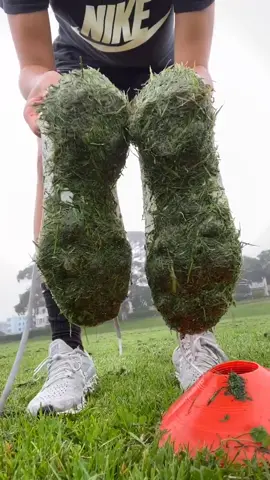 That fresh cut grass feel #asmr #fyp #football #Soccer #cleats #clean #grass #training