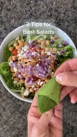 3 tips for making the best salads at home. Thank you for 600k 🙏💙 #tiktokpartner #LearnOnTikTok #TodayILearned #homecooking #worklunch