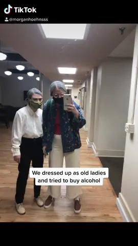 Got deleted at 33k... dressed up as old ladies to get alc & it WORKED #fyp #21 #FreezeFramePhoto
