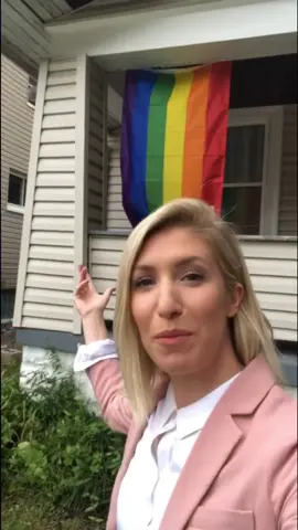 and @hairdesignbycaroline told me her other straight neighbors to the right are putting up a pride flag too #lgbtq #lesbian #news #Pride #lgbt
