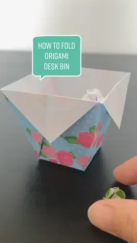 Origami desk bin 🗑 #LearnOnTikTok #tiktok_uk #origamitutorial #origami #papercraft