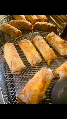 Incogmeato air fryer egg rolls with sautéed eggplant #incogmeato #eggplant #airfryerrecipes