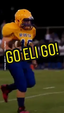 Eli Quinn crushes it. #riverside #highschoolfootball #touchdowncelebration #football #downsyndrome