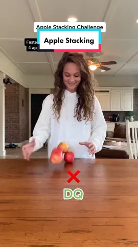 Apple stacking challenge! #familythings #family #challenge #familygames #competition #fun #game #apples  #applestacking
