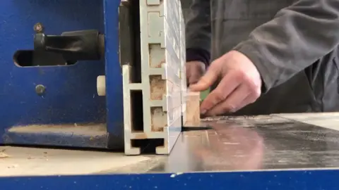 Moulding on spindle moulded #mouldings #woodworking #workshop #machinery #factory